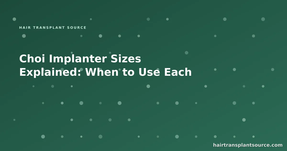 Choi implanter pens of different sizes laid out for DHI graft placement