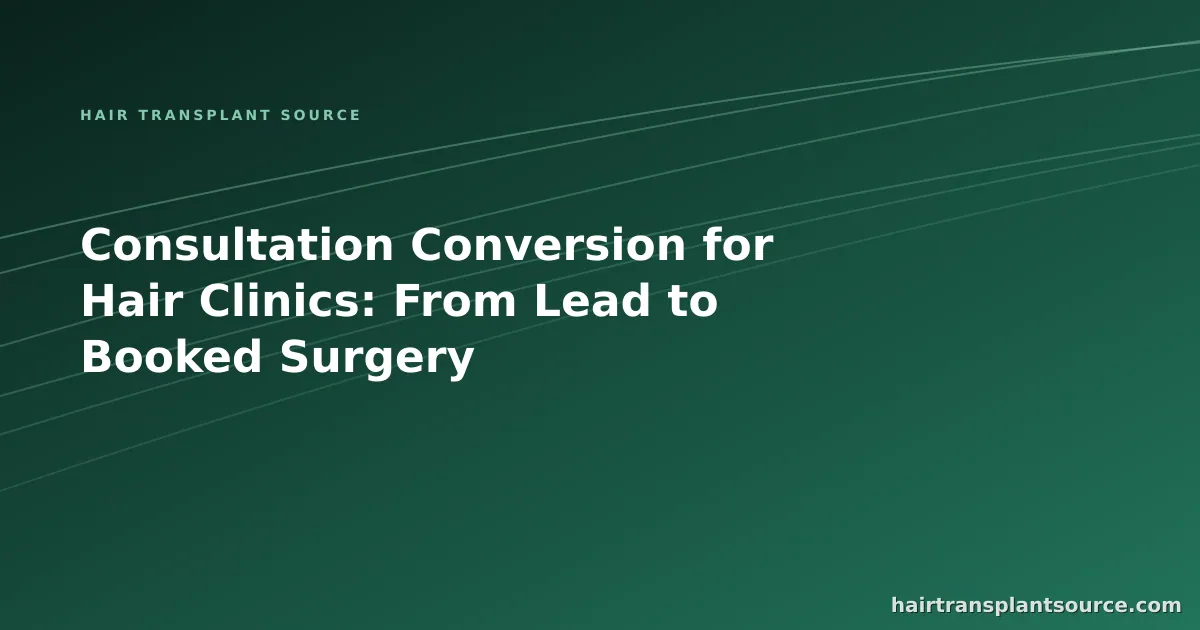 Hair clinic consultation conversion funnel from lead to booked surgery
