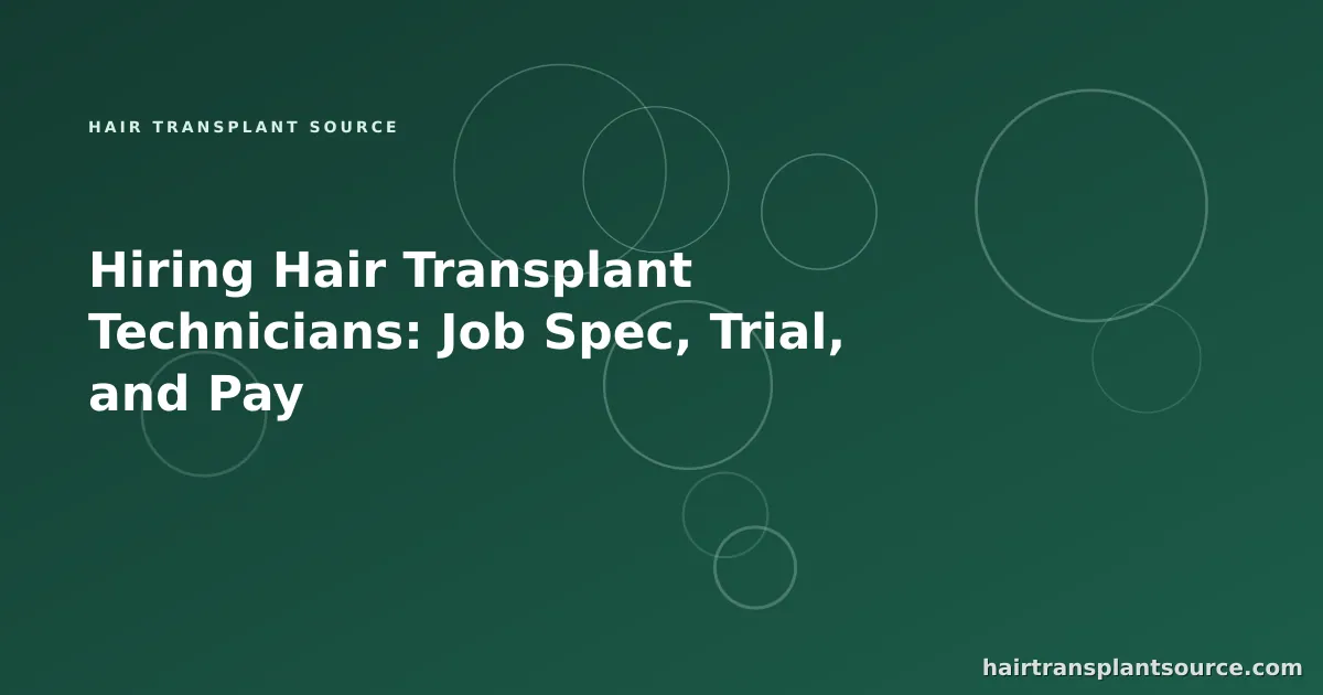 Hair transplant technician practical trial during hiring at a clinic