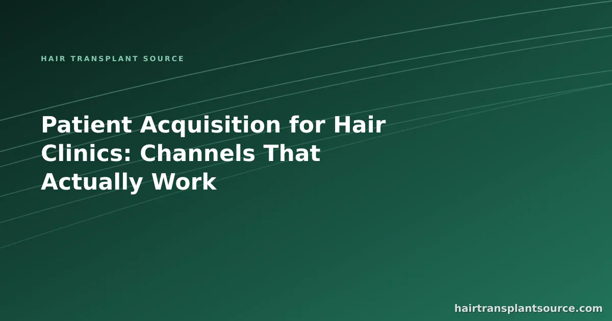Marketing channel performance comparison for a hair transplant clinic