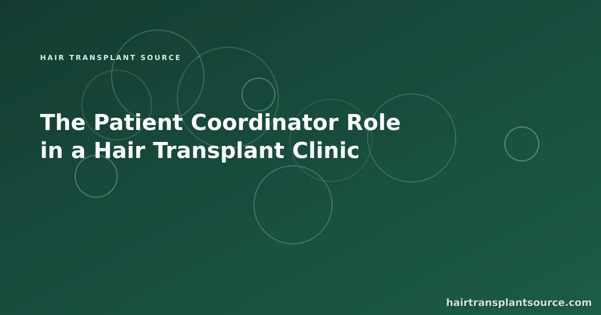 Patient coordinator managing the end-to-end patient journey at a hair transplant clinic
