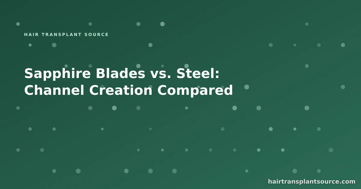 Sapphire and steel blades shown side by side for FUE channel creation comparison