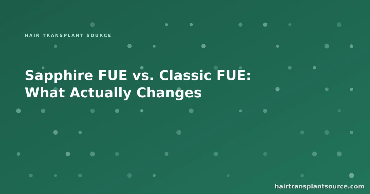 Sapphire blade and classic steel blade compared during FUE channel creation
